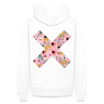 Say No - Be Happy - Männer Premium Bio Hoodie - Weiß - Hinten - Nico (187cm)