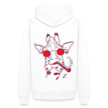 Mr. Giraffe - Men’s Premium Organic Hoodie - white - Back - Nico (187cm)