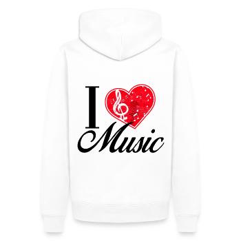 I liebe Musik - Männer Premium Bio Hoodie - Weiß - Hinten - Nico (187cm)