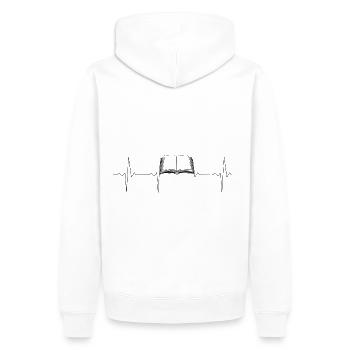EKG Heartbeat Heartbeat livre / livres - Sweat à capuche Premium bio Homme - blanc - Dos - Nico (187cm)