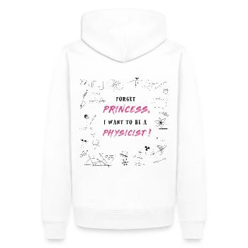 Physiker statt Prinzessin - Männer Premium Bio Hoodie - Weiß - Hinten - Nico (187cm)