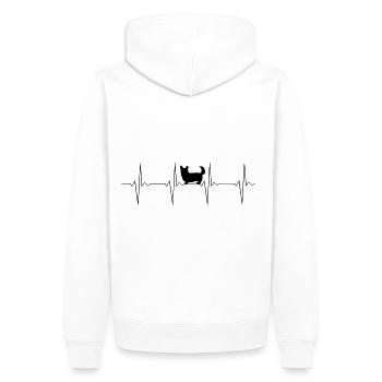 EKG Herzschlag Heartbeat Hund Corgi - Männer Premium Bio Hoodie - Weiß - Hinten - Nico (187cm)