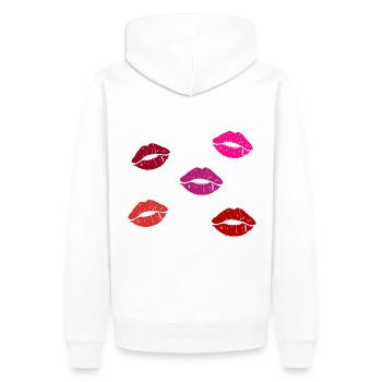 Many Lips - Männer Premium Bio Hoodie - Weiß - Hinten - Nico (187cm)