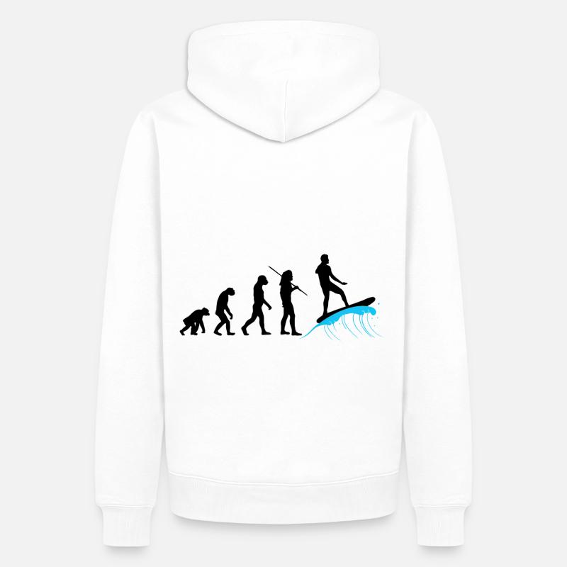 Évolution - Surf - Sweat à capuche Premium bio Homme - blanc