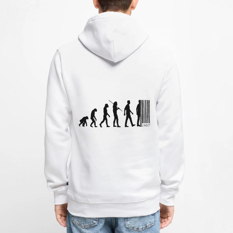 Evolution - code à barres Sweat à capuche Premium bio Homme