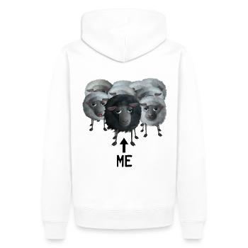 Süßes Schaf - Ich das schwarze Schaf - Männer Premium Bio Hoodie - Weiß - Hinten - Nico (187cm)
