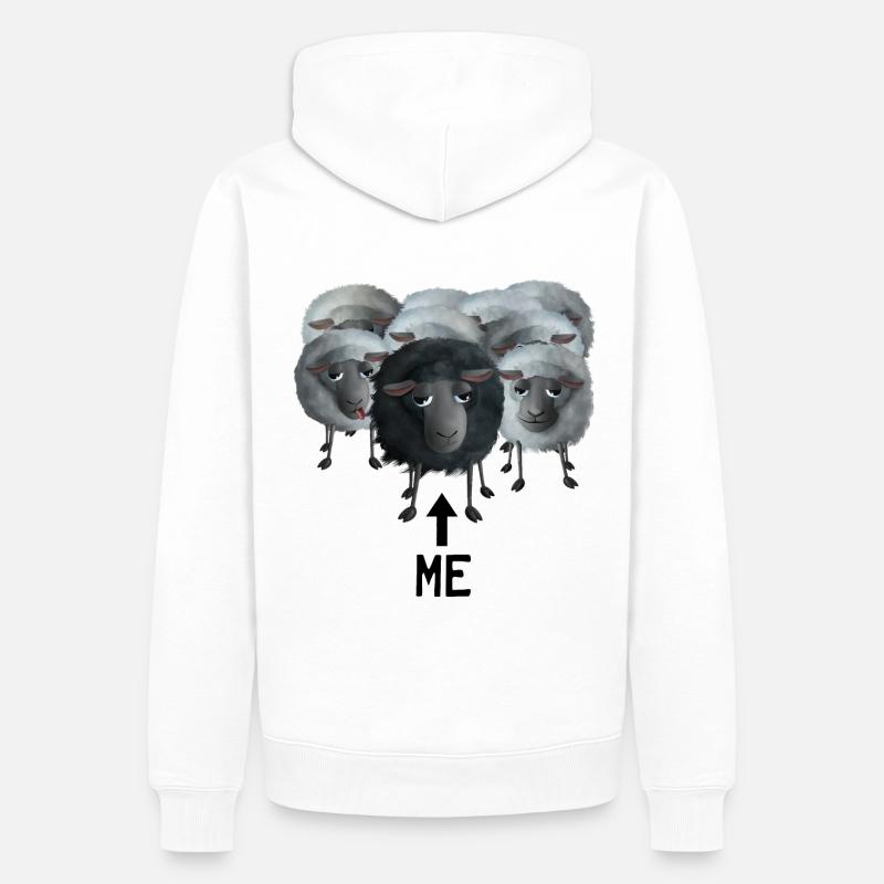 Doux mouton - moi le mouton noir - Sweat à capuche Premium bio Homme - blanc