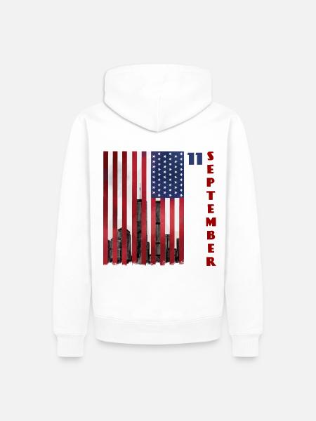 Patriotdag 9-11 - Mannen Premium Bio hoodie - wit