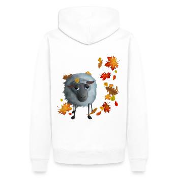 Süßes Schaf im Herbst - Männer Premium Bio Hoodie - Weiß - Hinten - Nico (187cm)