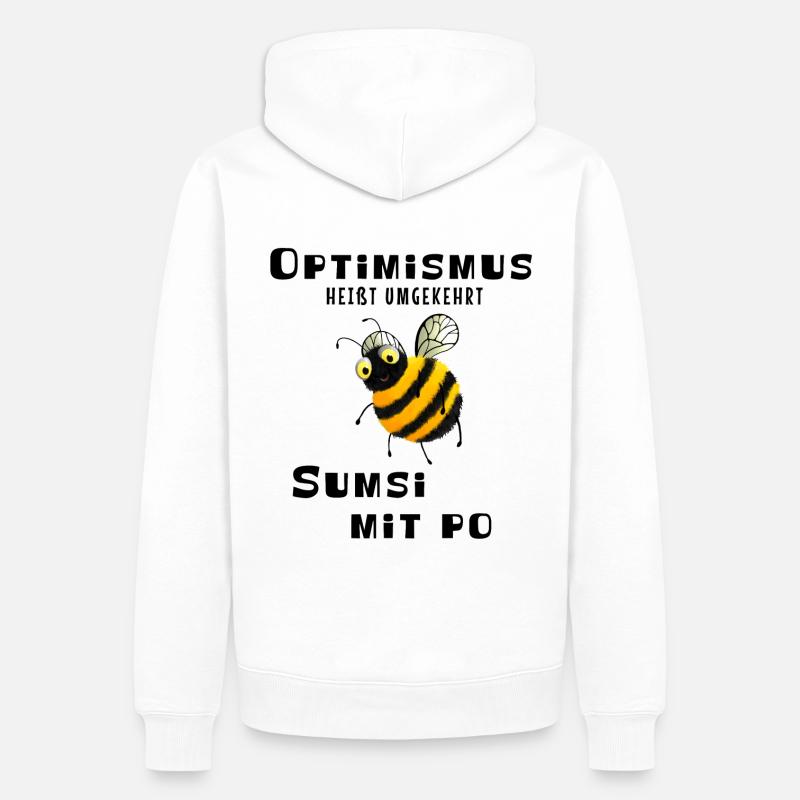Sumsi avec Po - optimisme - Sweat à capuche Premium bio Homme - blanc