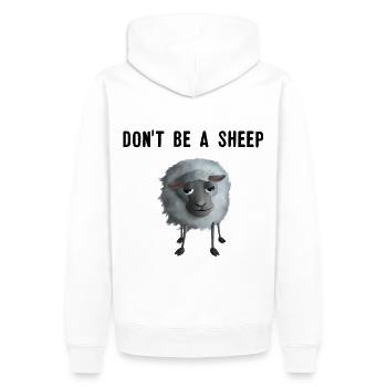 Süßes Schaf - Don't be a Sheep - Männer Premium Bio Hoodie - Weiß - Hinten - Nico (187cm)
