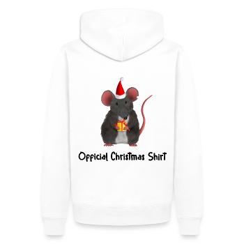souris rat - Chemise de Noël officielle - Sweat à capuche Premium bio Homme - blanc - Dos - Nico (187cm)