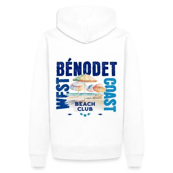 Bénodet Beach club - Men’s Premium Organic Hoodie - white - Back - Nico (187cm)