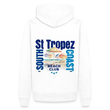 Strandclub St. Tropez - Männer Premium Bio Hoodie - Weiß - Hinten - Nico (187cm)