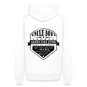 Grüner Saft Vintage-Look - Männer Premium Bio Hoodie - Weiß - Hinten - Nico (187cm)