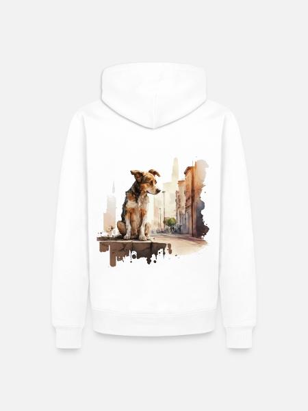 Street dog - Men’s Premium Organic Hoodie - white