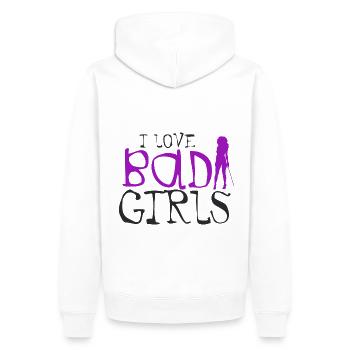 I love Bad Girls - Männer Premium Bio Hoodie - Weiß - Hinten - Nico (187cm)