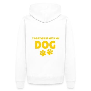I would rather be with my dog - Men’s Premium Organic Hoodie - white - Back - Nico (187cm)