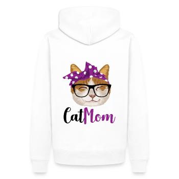Maman de chat / maman de chats - Sweat à capuche Premium bio Homme - blanc - Dos - Nico (187cm)