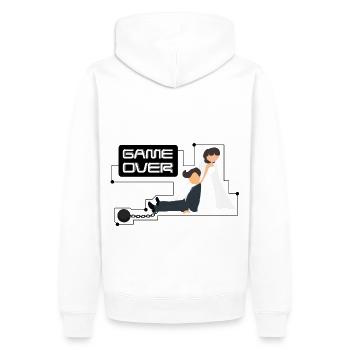 Junggesellenabschied Bachelor Game Over - Männer Premium Bio Hoodie - Weiß - Hinten - Nico (187cm)