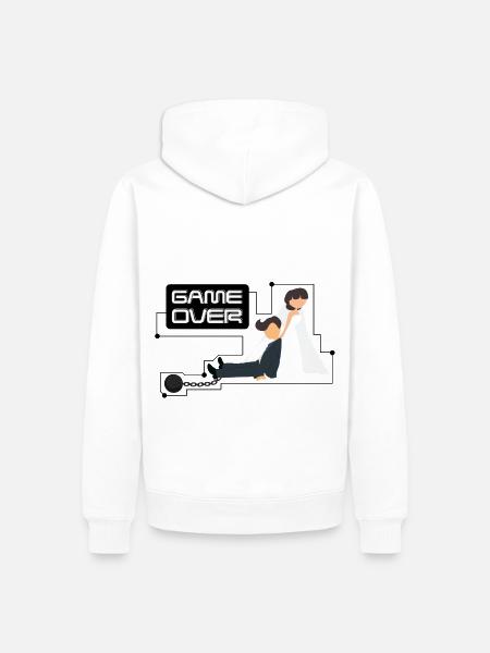 Junggesellenabschied Bachelor Game Over - Männer Premium Bio Hoodie - Weiß