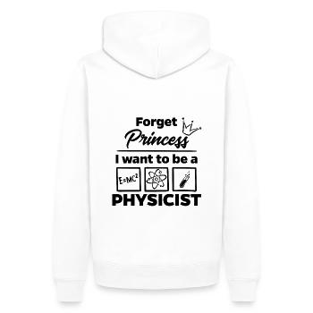 Physiker statt Prinzessin - Männer Premium Bio Hoodie - Weiß - Hinten - Nico (187cm)