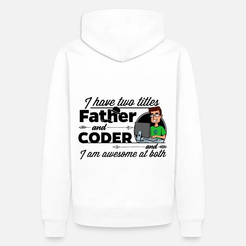 Programmierer und Vater - Männer Premium Bio Hoodie - Weiß