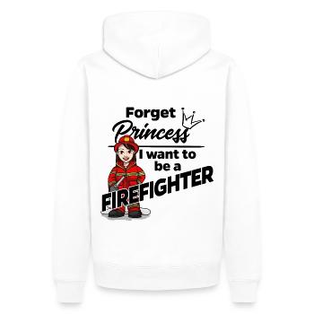Feuerwehrfrau statt Prinzessin - Männer Premium Bio Hoodie - Weiß - Hinten - Nico (187cm)