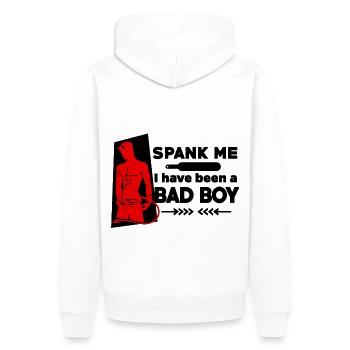 Spank me - I have been a Good Boy - Männer Premium Bio Hoodie - Weiß - Hinten - Nico (187cm)