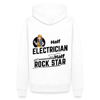 Électricien - Half Rock Star - Sweat à capuche Premium bio Homme - blanc - Dos - Nico (187cm)