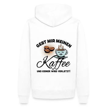 Kaffee Bohne - Gebt mir meinen Kaffee - Männer Premium Bio Hoodie - Weiß - Hinten - Nico (187cm)