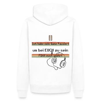 Fühlt euch geehrt Gaming / Gamer Geburtstags - Männer Premium Bio Hoodie - Weiß - Hinten - Nico (187cm)