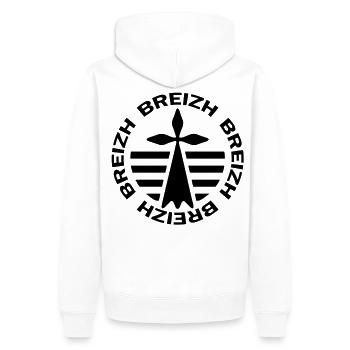 Breizh Bretagne Hermelin 1 - Männer Premium Bio Hoodie - Weiß - Hinten - Nico (187cm)