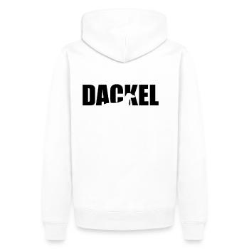 drôle teckel chien de chasse chien de chasse cadeau - Sweat à capuche Premium bio Homme - blanc - Dos - Nico (187cm)