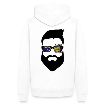 Bosna T-Shirt Bosnia Flag Jebote retro cool tee - Männer Premium Bio Hoodie - Weiß - Hinten - Nico (187cm)