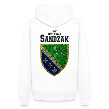 Sandzak Novi Pazar Balkan sandzaklija - Men’s Premium Organic Hoodie - white - Back - Nico (187cm)
