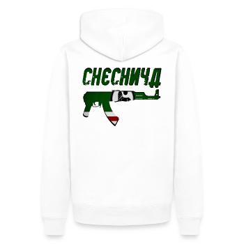 Chechnya AK 47 chechen fighter - Männer Premium Bio Hoodie - Weiß - Hinten - Nico (187cm)