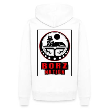 Chechnya borz nation - Männer Premium Bio Hoodie - Weiß - Hinten - Nico (187cm)