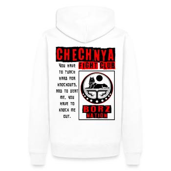 Tchétchénie club de combat tchétchène mma - Sweat à capuche Premium bio Homme - blanc - Dos - Nico (187cm)