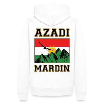 Kurdistan Mardin. Kurdish Flag. Azadi Merdin - Männer Premium Bio Hoodie - Weiß - Hinten - Nico (187cm)