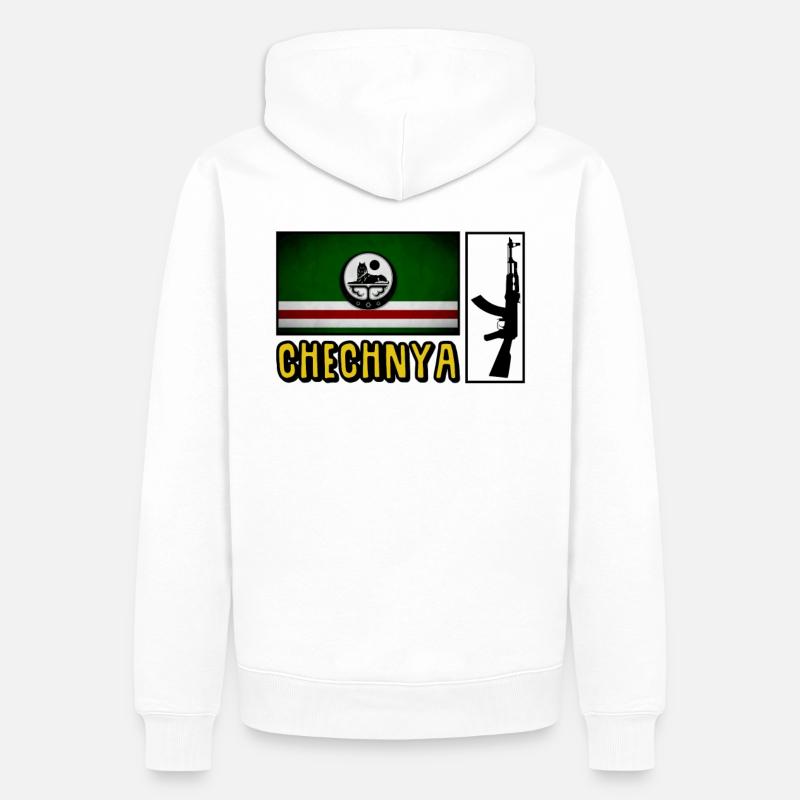 Chechnya Flagge Chechen Soldier - Männer Premium Bio Hoodie - Weiß