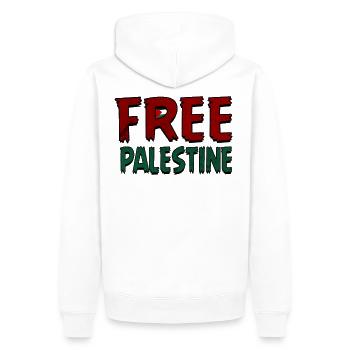 Palestine libre, Gaza libre, drapeau de la Palestine, Gaza - Sweat à capuche Premium bio Homme - blanc - Dos - Nico (187cm)