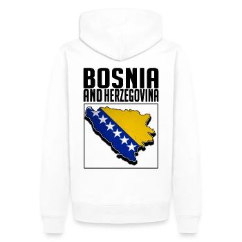 Bosnia And Herzegovina, Bosnian Map, Bosnia Flag - Männer Premium Bio Hoodie - Weiß - Hinten - Nico (187cm)