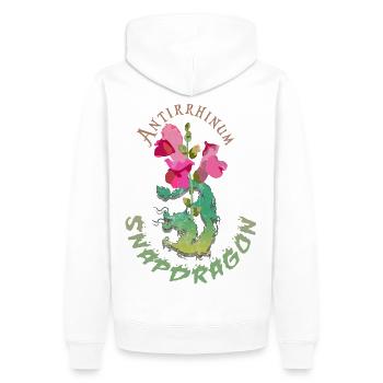 Fleurs de dragon - Sweat à capuche Premium bio Homme - blanc - Dos - Nico (187cm)