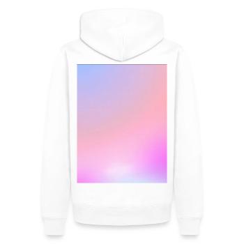 Traumhafter Zuckerwatte-Pastell-Farbverlauf - Männer Premium Bio Hoodie - Weiß - Hinten - Nico (187cm)