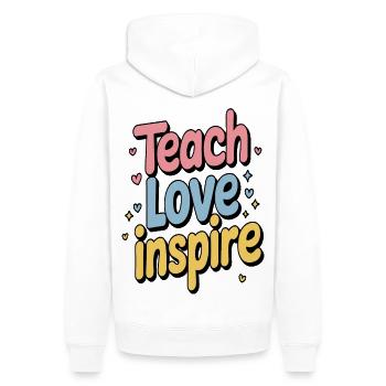 Colorful Teach Love Inspire Design for Teachers - Men’s Premium Organic Hoodie - white - Back - Nico (187cm)