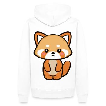 Kawaii Roter Panda Karikatur - Männer Premium Bio Hoodie - Weiß - Hinten - Nico (187cm)
