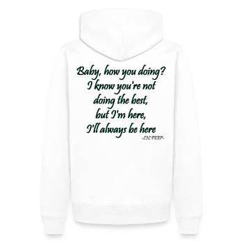 lil peep - right here Songtext - Männer Premium Bio Hoodie - Weiß - Hinten - Nico (187cm)