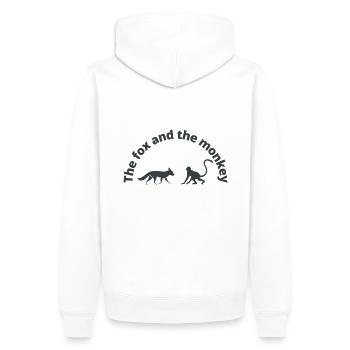 Der Fuchs und der Affe sind Freunde - Männer Premium Bio Hoodie - Weiß - Hinten - Nico (187cm)