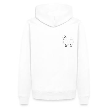 Llama as vector graphic - Men’s Premium Organic Hoodie - white - Back - Nico (187cm)